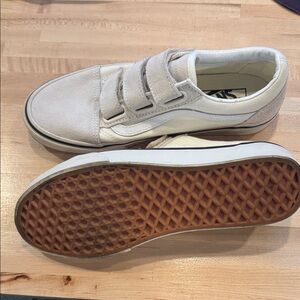 Vans Cream Velcro Sneakers